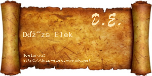 Dúzs Elek névjegykártya