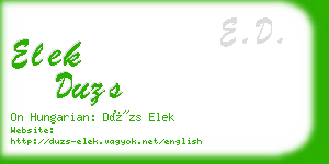 elek duzs business card